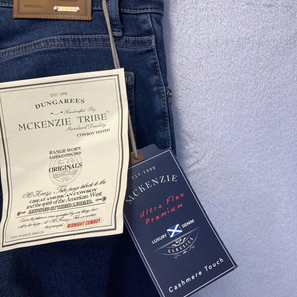 NWT Vintage 90s Handcrafted Dungarees McKenzie Tribe Jeans Men 32x32 Cowboy Flex - Picture 5 of 16